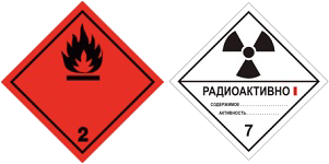 Знаки опасности № 2.1 и № 7A ДОПОГ