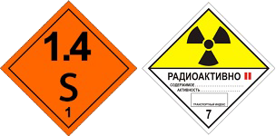 Знаки опасности № 1.4 и № 7B ДОПОГ
