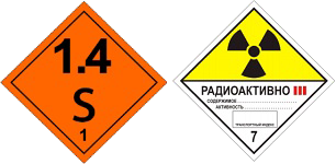 Знаки опасности № 1.4 и № 7C ДОПОГ
